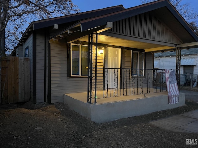 view of front of home with a porch