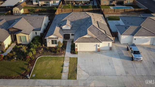 aerial view of residential area