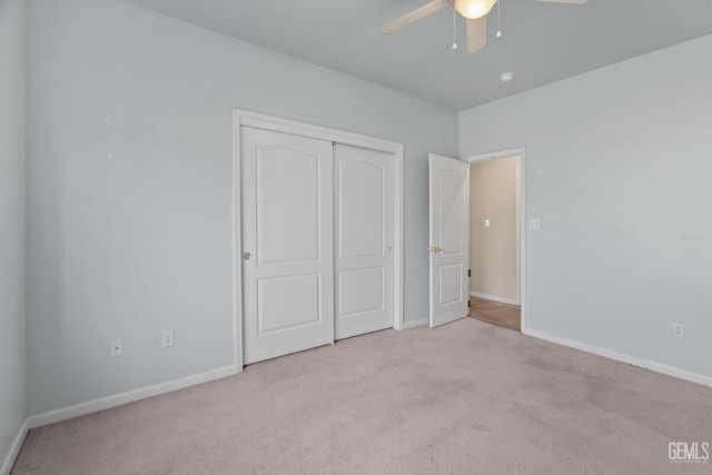 408 Brite Meadow Ct, Bakersfield, CA 93308 - unfurnished bedroom with carpet floors, baseboards, a closet, and a ceiling fan