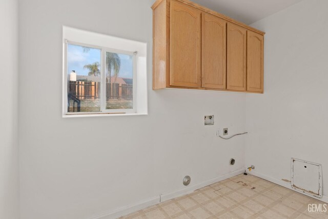 408 Brite Meadow Ct, Bakersfield, CA 93308 - washroom with hookup for a gas dryer, hookup for an electric dryer, hookup for a washing machine, light floors, and baseboards