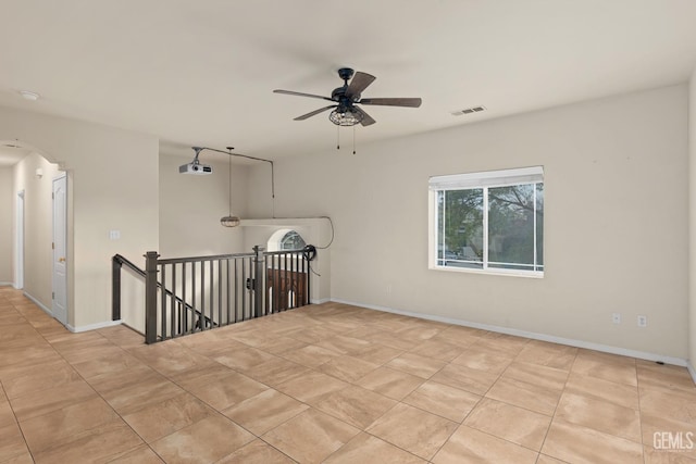 408 Brite Meadow Ct, Bakersfield, CA 93308 - unfurnished room with a ceiling fan, baseboards, and light tile patterned floors
