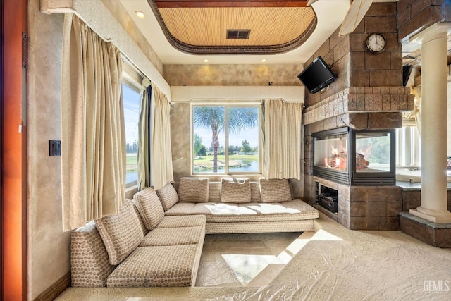 4905 Islands Dr, Bakersfield, CA 93312 - living area featuring decorative columns