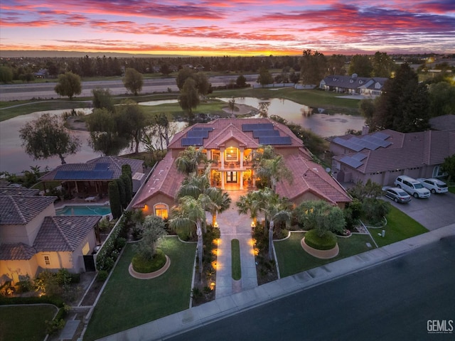 4905 Islands Dr, Bakersfield, CA 93312 - aerial view at dusk of a water view