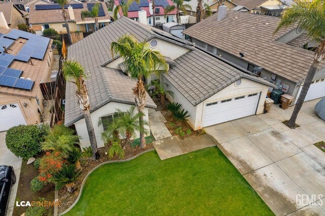 aerial view with a residential view