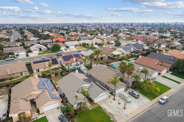 aerial view with a residential view