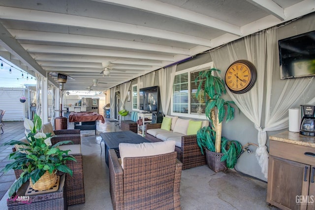 view of patio with an outdoor living space