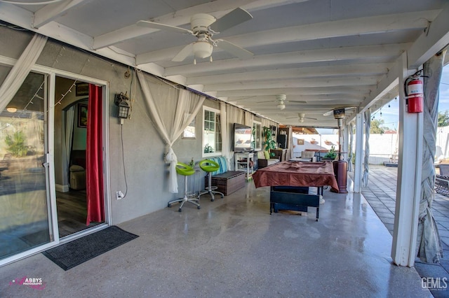 view of patio with ceiling fan