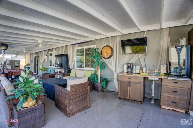 view of patio with outdoor lounge area