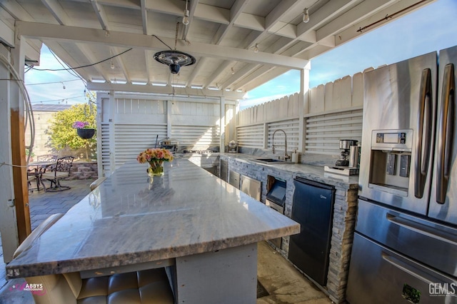 view of patio with sink