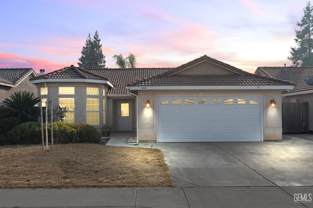 view of front facade with a garage