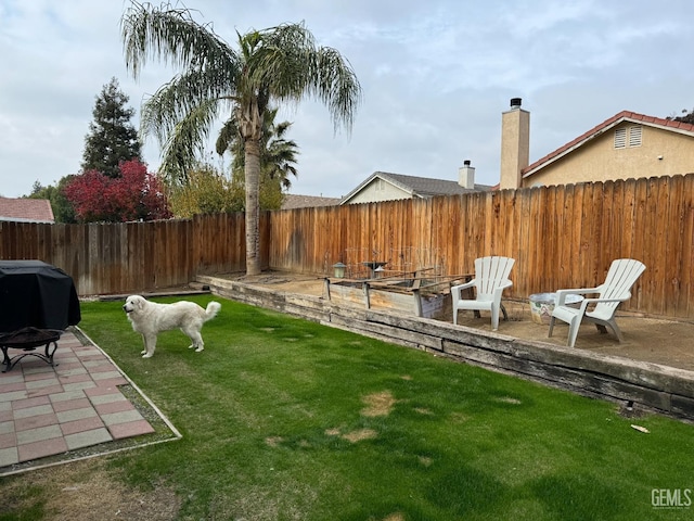 view of yard with a patio area