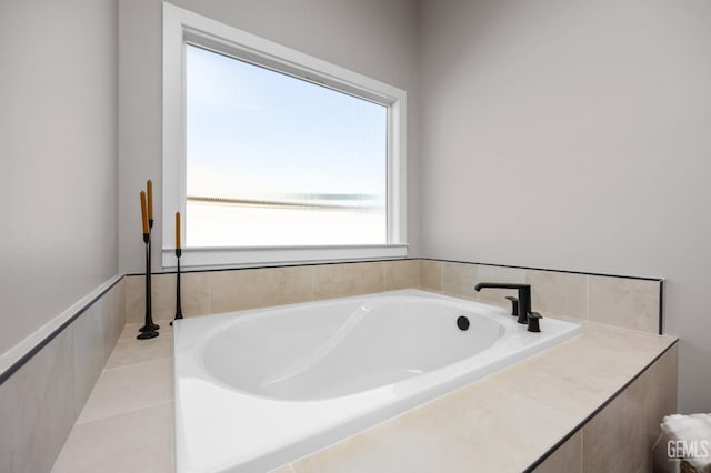 bathroom featuring a tub