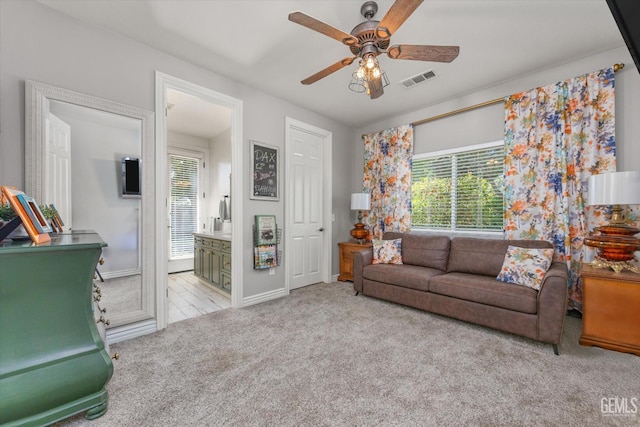 1001 Paxton Way, Bakersfield, CA 93312 - carpeted living room with ceiling fan