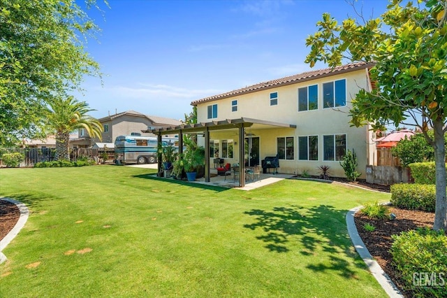 16018 La Strada Ct, Bakersfield, CA 93314 - rear view of house featuring a patio and stucco siding