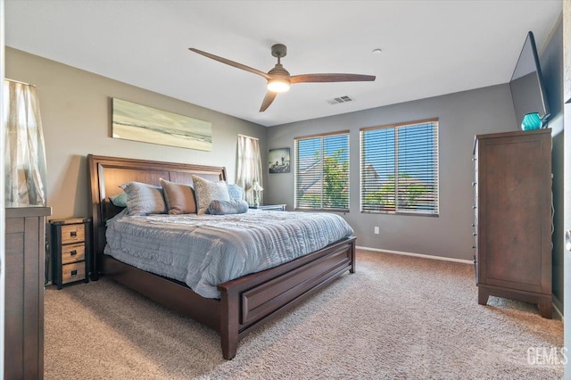 16018 La Strada Ct, Bakersfield, CA 93314 - carpeted bedroom with baseboards and ceiling fan