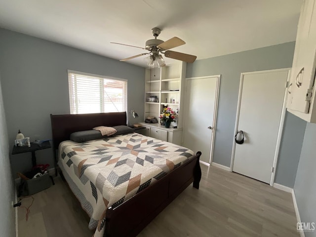 3914 Apache Ave, Bakersfield, CA 93309 - bedroom featuring light wood-style floors and a ceiling fan