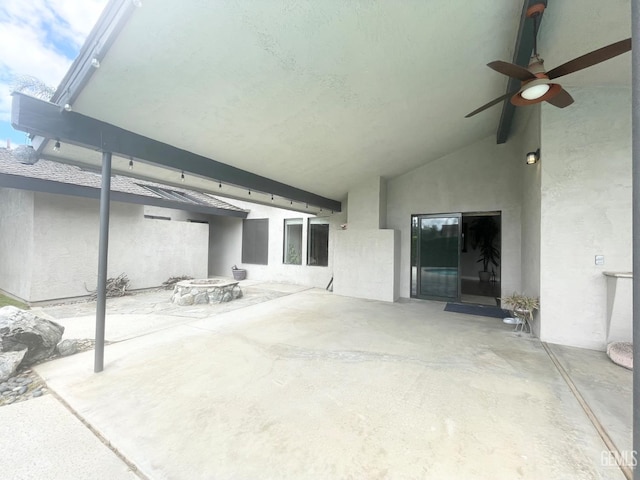 2204 Tilden Way, Bakersfield, CA 93309 - view of patio with an outdoor fire pit and ceiling fan