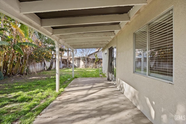 view of patio with a fenced backyard