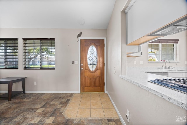 entryway with baseboards