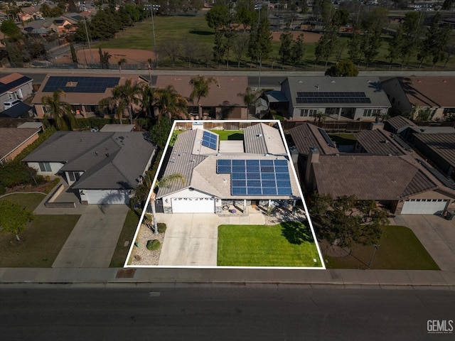 bird's eye view featuring a residential view