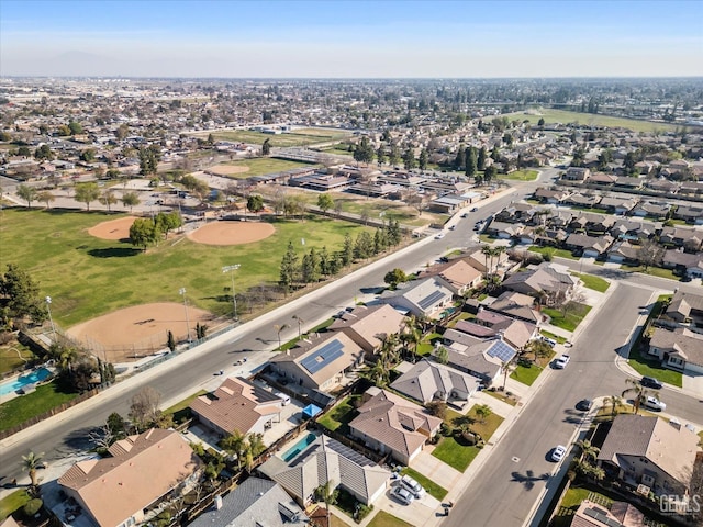 bird's eye view with a residential view