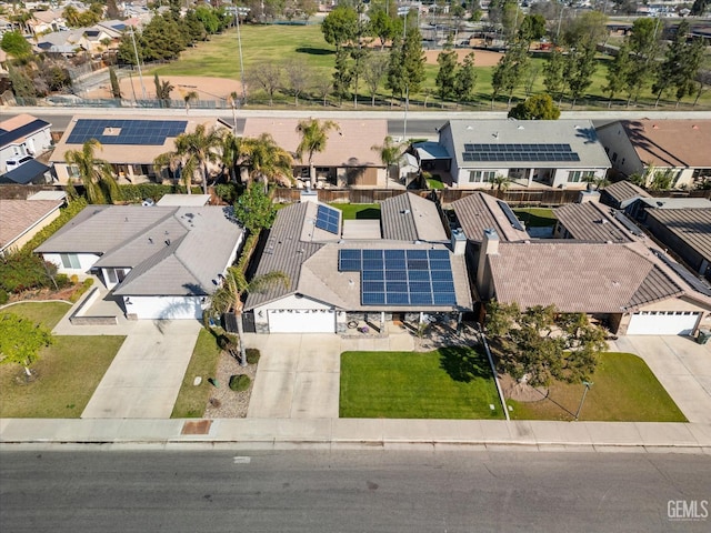 bird's eye view with a residential view