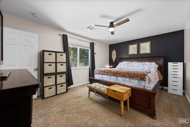 5437 White Wheat Ave, Bakersfield, CA 93313 - bedroom featuring carpet floors, baseboards, and ceiling fan