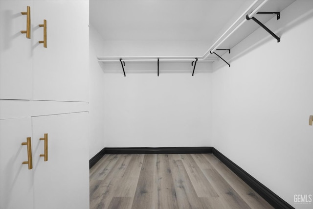 spacious closet with light wood-type flooring