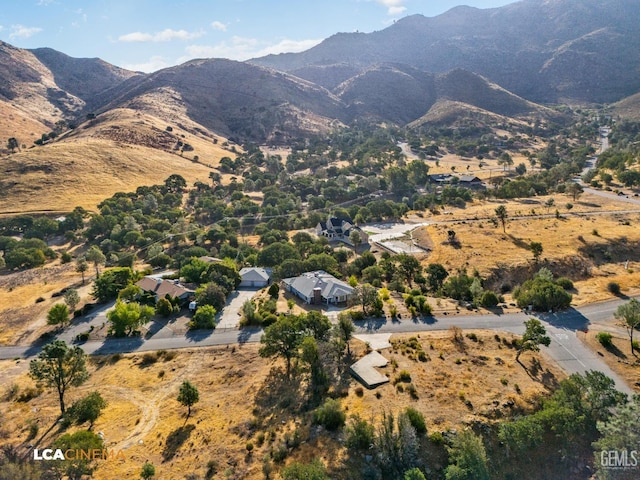 drone / aerial view with a mountain view