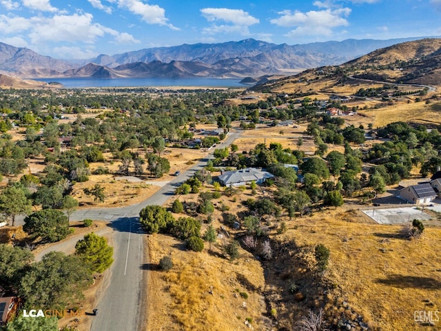 drone / aerial view with a mountain view