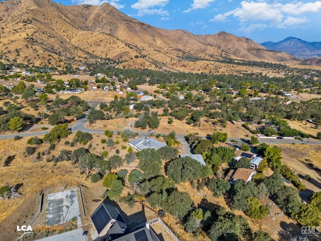 aerial view featuring a mountain view