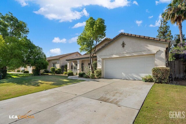 9827 Metherly Hill Rd, Bakersfield, CA 93312 - view of front of property with stucco siding, a garage, and driveway