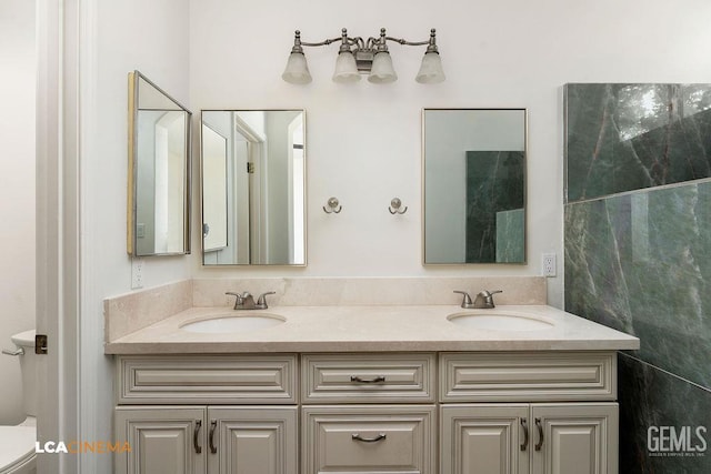 9827 Metherly Hill Rd, Bakersfield, CA 93312 - bathroom featuring toilet and double vanity