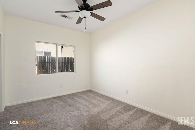 9827 Metherly Hill Rd, Bakersfield, CA 93312 - spare room featuring carpet flooring, a ceiling fan, and baseboards