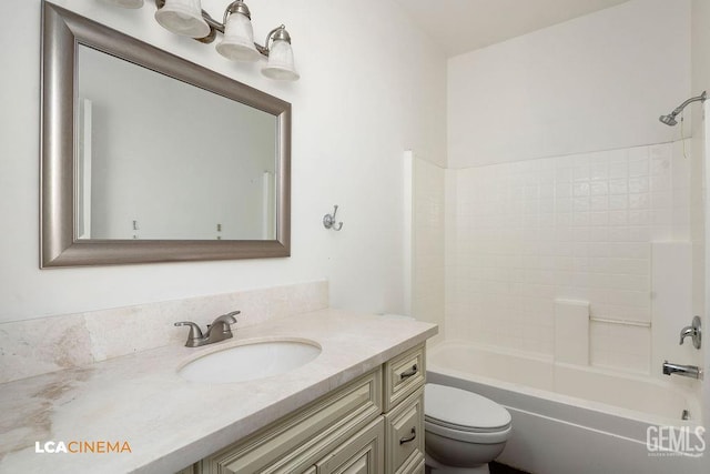 9827 Metherly Hill Rd, Bakersfield, CA 93312 - full bathroom with vanity, toilet, and shower / bathtub combination