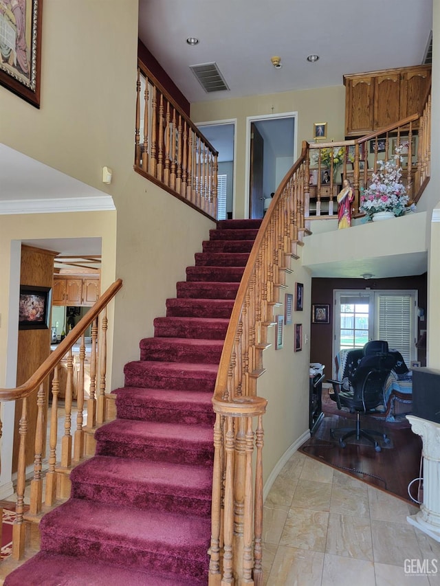 stairs with ornamental molding