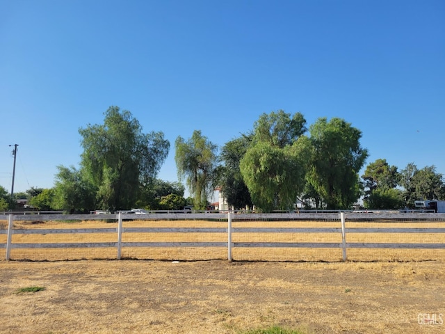 view of yard with a rural view