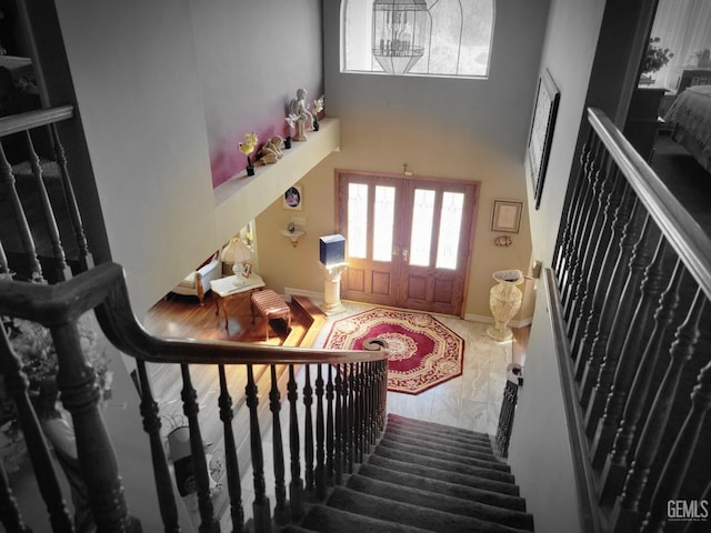 foyer with a high ceiling