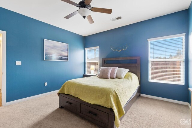 7303 Glenn Miller Ct, Bakersfield, CA 93312 - carpeted bedroom featuring visible vents, baseboards, and ceiling fan
