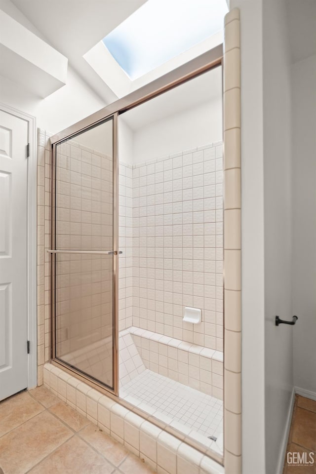 7205 Bandolero Way, Bakersfield, CA 93308 - bathroom featuring tile patterned floors and a stall shower