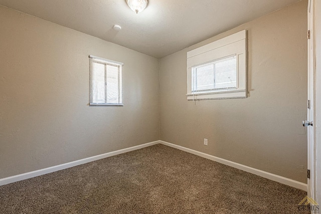 unfurnished room featuring carpet