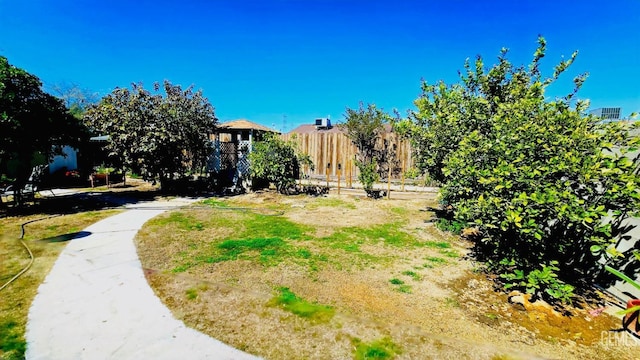 view of yard with fence