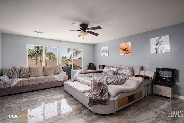 11703 Revolution Rd, Bakersfield, CA 93312 - living room with a ceiling fan and baseboards