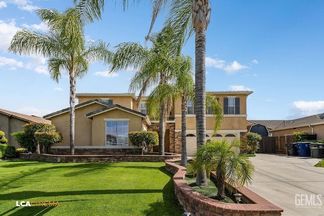11703 Revolution Rd, Bakersfield, CA 93312 - view of front of property with stucco siding, concrete driveway, and an attached garage
