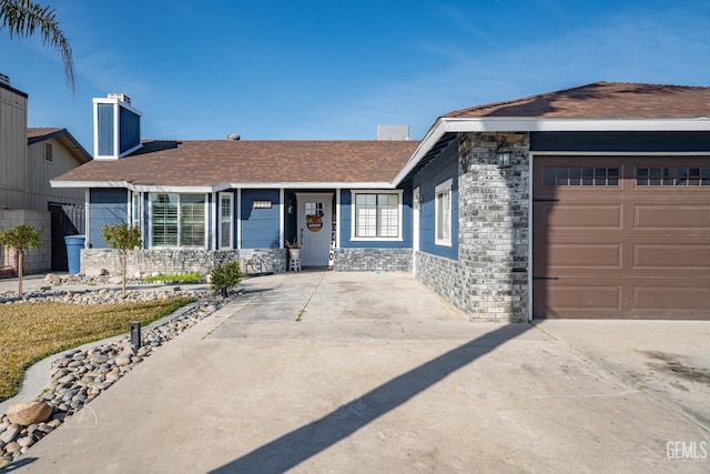 view of front of house with a garage