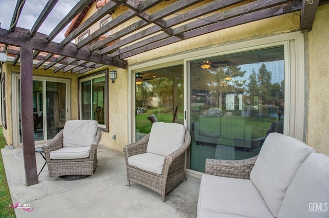 view of patio / terrace featuring a pergola