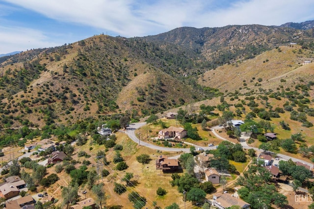 bird's eye view with a mountain view