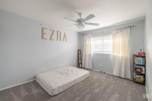 1001 Mohawk St Unit 75, Bakersfield, CA 93309 - bedroom featuring ceiling fan, baseboards, and carpet