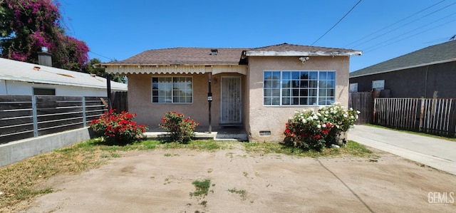 3871 W 109th St Unit 1, Inglewood, CA 90303 - bungalow with stucco siding, a fenced backyard, and crawl space