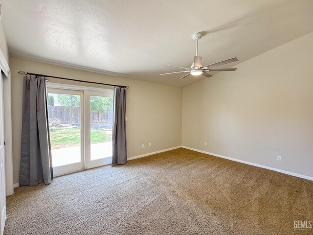12301 Nacelle Ave, Bakersfield, CA 93312 - unfurnished room with a ceiling fan, carpet floors, and vaulted ceiling